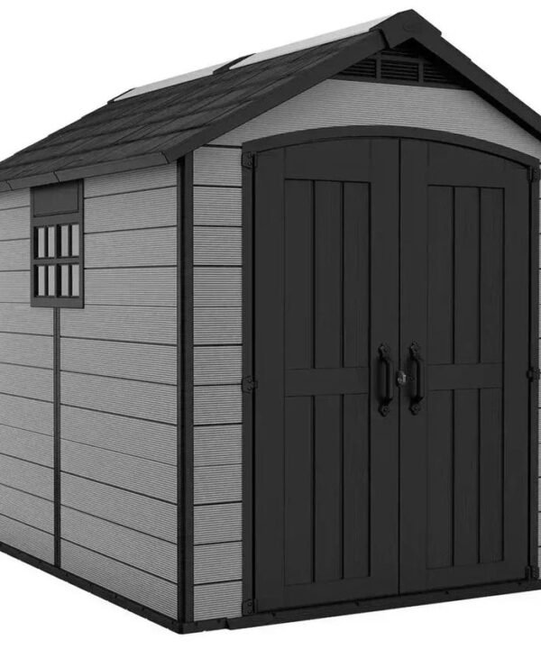 Keter Premier Plastic Garden Shed 7.5 x 9ft - Grey