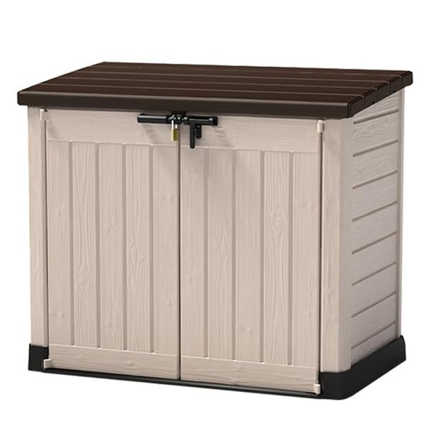 Keter Store-It Out Max Outdoor Garden Storage Shed, Beige and Brown, 145.5 x 82 x 125 cm (L x H x W)