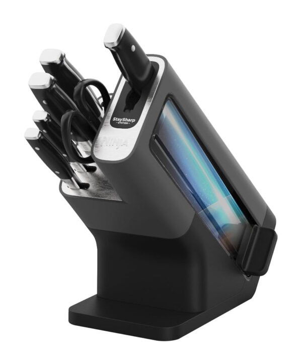 Ninja Foodi StaySharp Knife Block with Integrated Sharpener; 5 Knives and Scissors (1 pair), Sharp 6-Piece Knife Set