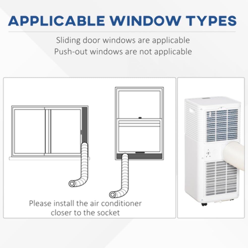 9000 BTU Portable Air Conditioner with Dehumidifier, Sleep Mode, Remote Control & Window Kit - Image 7