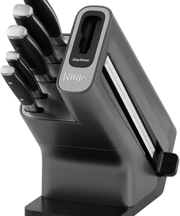 Ninja Foodi StaySharp Knife Block with Integrated Sharpener, 5-Piece Knife Set includes Chef