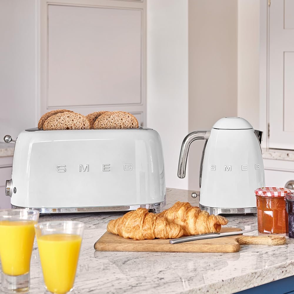 Smeg KLF03WHUK 1.7Ltr - 3kw Kettle and TSF01WHUK 2 Slice Toaster Set in White - Image 3