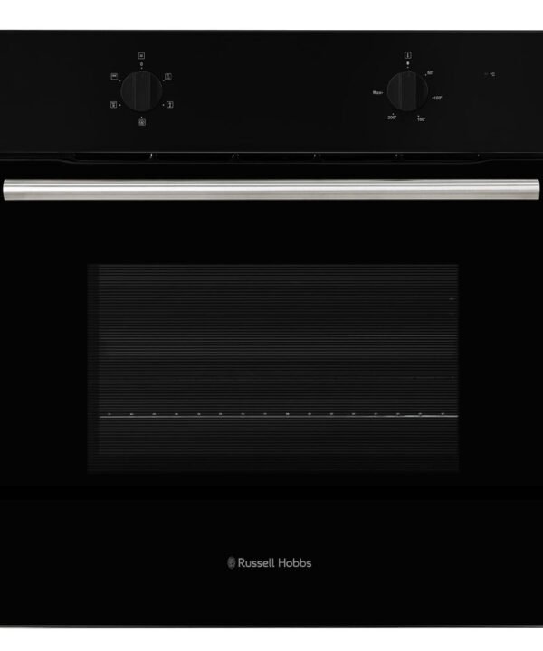 Russell Hobbs 70L, 60cm Wide, Single Electric Built-in Fan Oven and Grill in Black, 5 Oven Functions