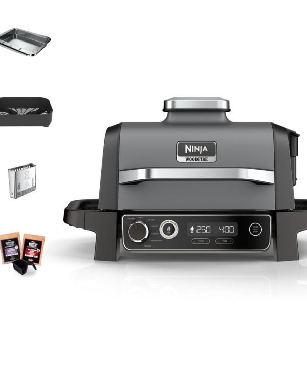 Ninja Woodfire Electric BBQ Grill & Smoker, 7-in-1 Outdoor Grill & Air Fryer, Roast, Bake, Dehydrate