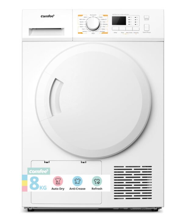 COMFEE' Freestanding Heat Pump Tumble Dryer,8kg Front Load, A+ Class, 16 Programmes