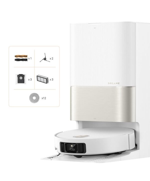 Dreame X50 Ultra Complete Robot Vacuum and Mop, 20,000Pa Suction, 6 cm Obstacle Clearance, Hot Water Mop Cleaning, White