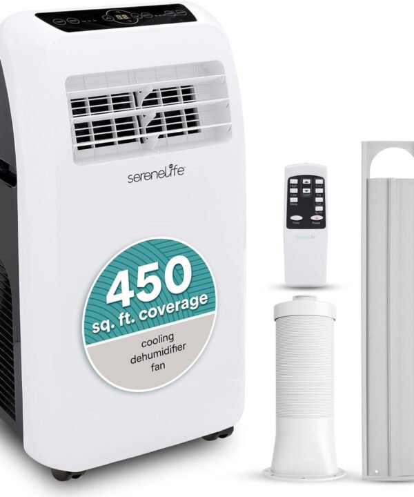 12000 BTU Portable Air Conditioner with Cooling, Fan, Dehumidifier, Remote Control & 24-Hour Timer