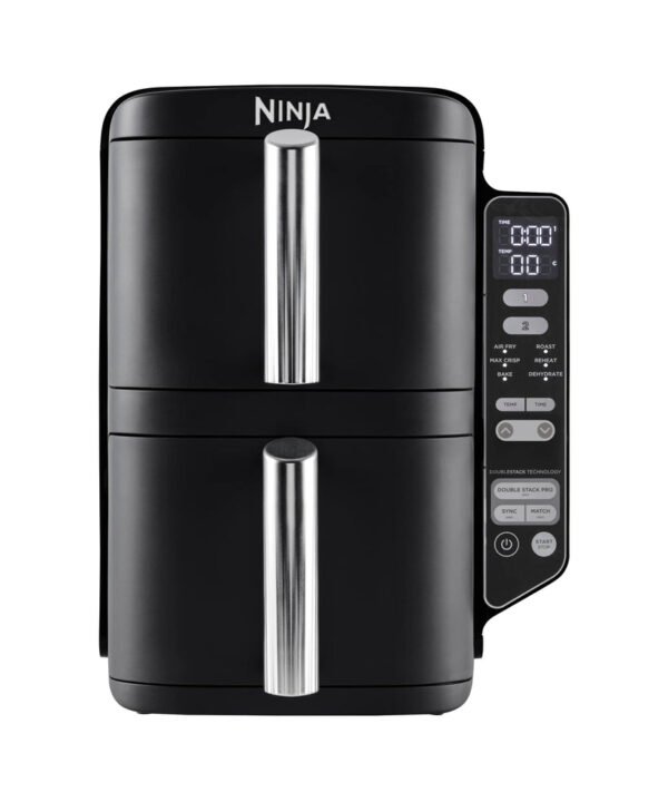 Ninja Double Stack Air Fryer, Vertical Dual Drawer Air Fryer with 4 cooking levels, 2 Drawers and 2 Racks