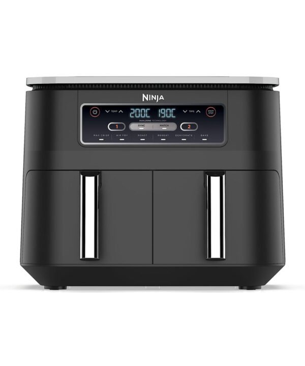 Ninja Foodi Dual Zone Digital Air Fryer, 2 Drawers, 7.6L, 6-in-1, Uses No Oil, Air Fry, Max Crisp, Roast