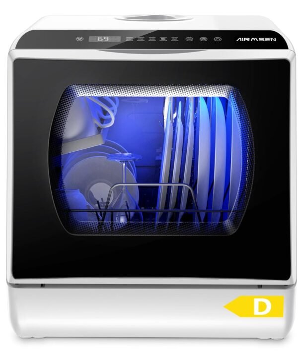 Mini Table Top Dishwasher 6 Programs Countertop Portable Dual Water Supply Baby Care Mode
