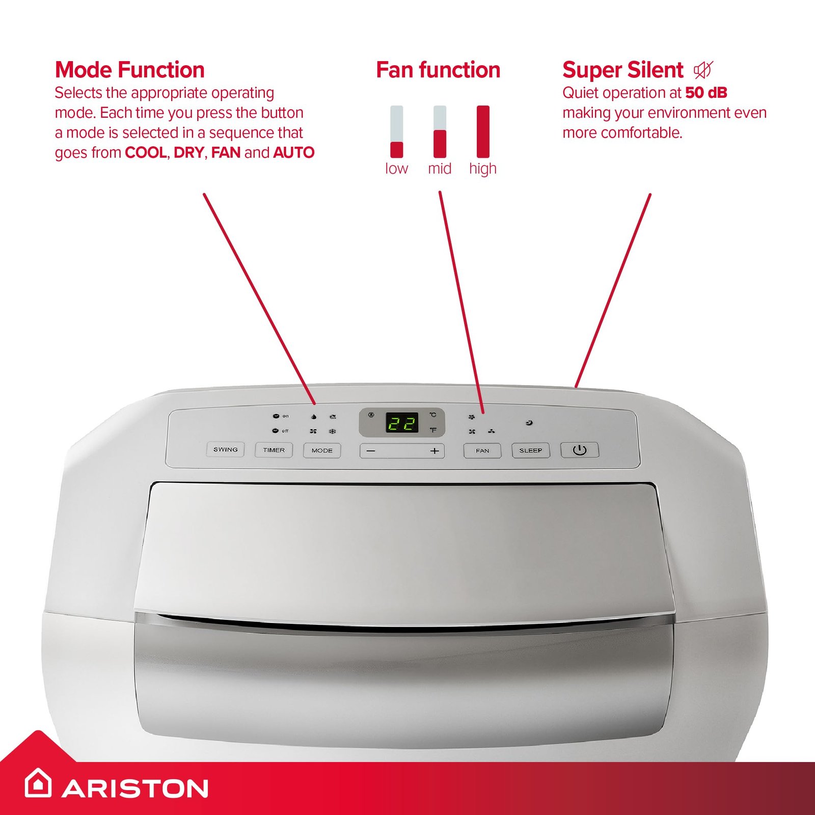 10000 BTU Portable Air Conditioner with Remote Control & Energy Efficient Cooling - Image 3