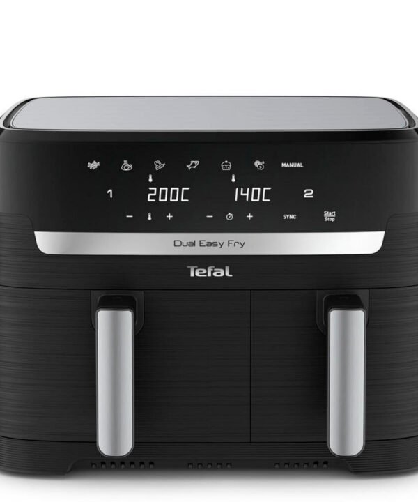 Tefal Easy Fry Dual Zone Digital Air Fryer, 2 Drawers, 8.3L, 8in1, Air Fry, Extra Crisp, Roast, Bake, Reheat