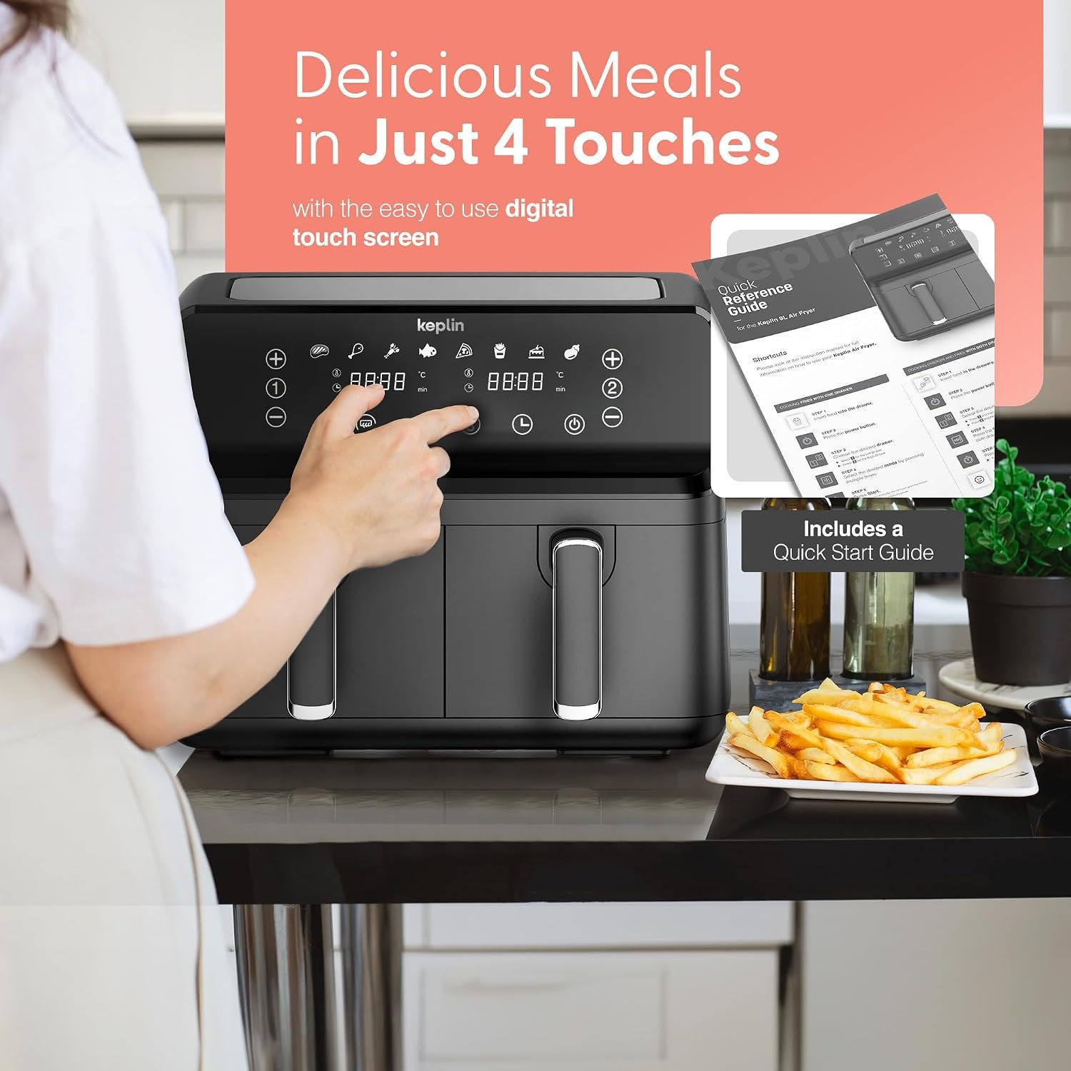 Dual Zone Air Fryer 9L 8-in-1 2700W Extra-Large Capacity - Image 4