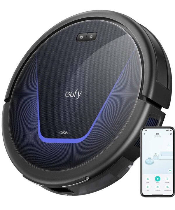 eufy G50 Robot Vacuum Cleaner with 4,000 Pa Strong Suction, Pro-Detangle Comb, Roller Brush
