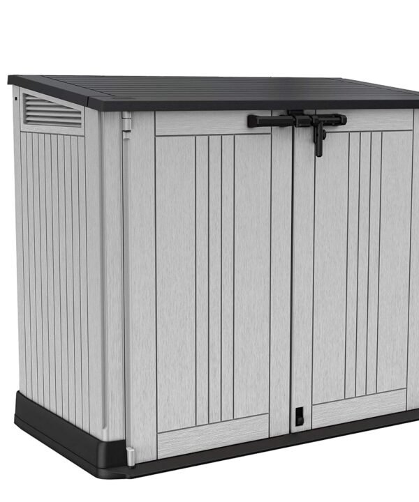 Outdoor Garden Storage Shed 880L Top And Front Opening Light Grey