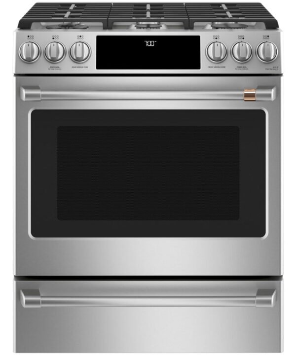 Cafe 30 Inch Wide 5.6 Cu. Ft. Slide In Gas Range with Griddle and Convection
