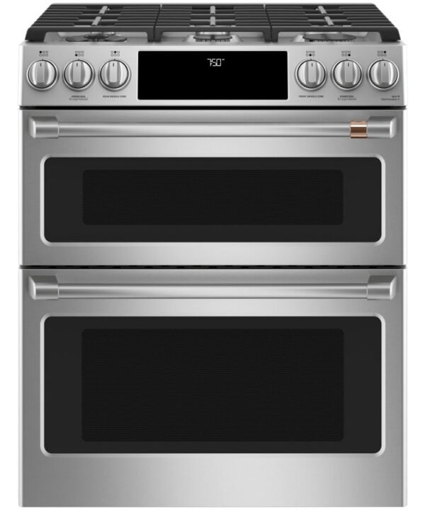 Cafe 30 Inch Wide 6.7 Cu. Ft. Slide In Gas Range with Convection and Griddle