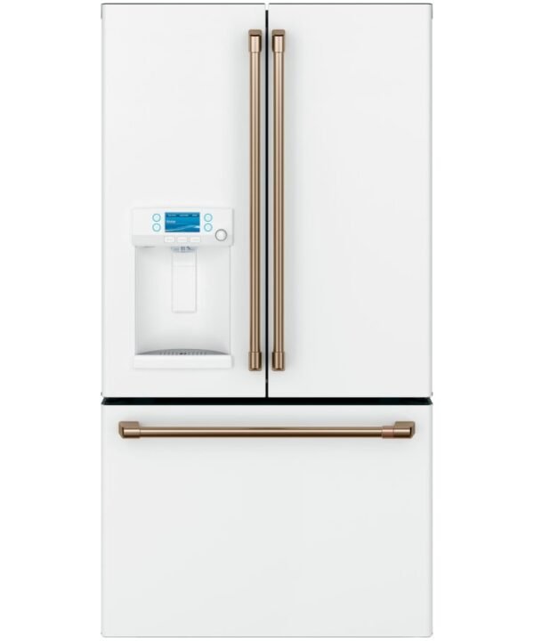 Cafe 36 Inch Wide 22.2 Cu. Ft. Counter Depth French Door Refrigerator with Turbo Cool and Hot Water Dispenser