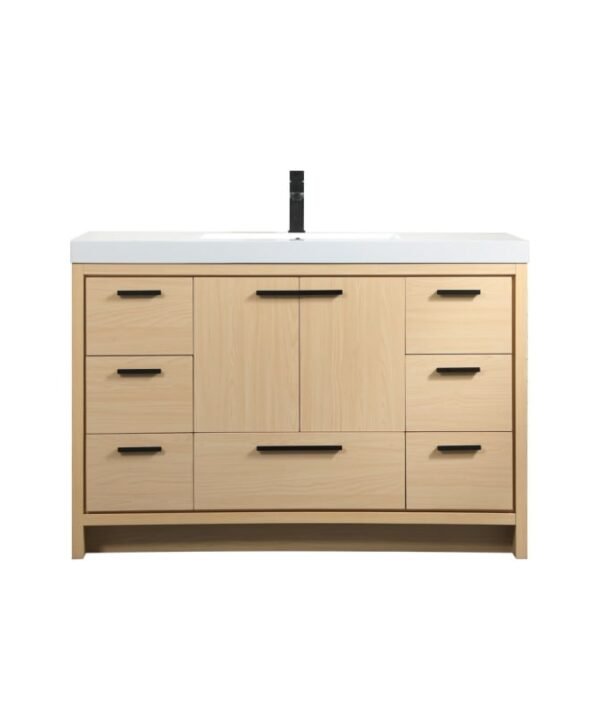 Elegant Lighting Wyatt 48" Free Standing Single Basin Vanity Set with Cabinet and Resin Vanity Top