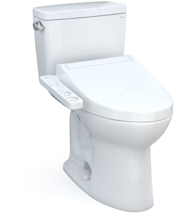TOTO Drake 1.6 GPF Two Piece Elongated Toilet with Left Hand Lever - Bidet Seat Included